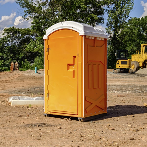 how often are the portable restrooms cleaned and serviced during a rental period in Gilby